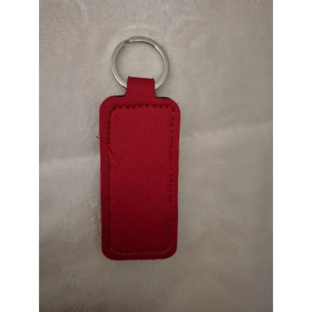 Women's Red Lip Balm Holder Keychain One Size